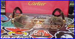 Cartier Smooth Blackwood Buffalo Maroon Brown Lens C Décor Sunglasses Shabowhita