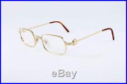 Cartier Square Brushed Pale Gold Eyeglasses T8100430 Frames Authentic France New