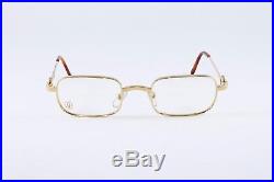 Cartier Square Brushed Pale Gold Eyeglasses T8100430 Frames Authentic France New
