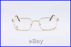 Cartier Square Brushed Pale Gold Eyeglasses T8100454 Frames Authentic France New