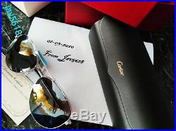 Cartier Sunglasses Santos Dumont Aviator Pilot Worldmap Limited Gold Horizon