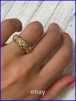 Cartier Vintage 18K Yellow Gold Diamond Ring Size 6