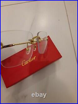 Cartier Vintage Rimless C Décor Sunglasses Clear
