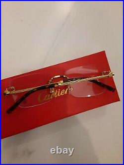 Cartier Vintage Rimless C Décor Sunglasses Clear