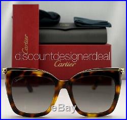 Cartier Womens Cateye Sunglasses Tortoise Frame Gold Gray Gradient CT0030S 003