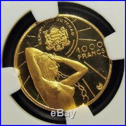 Chad Independence Anniversary gold 1000 Francs 1970-NI PR63 Ultra Cameo NGC
