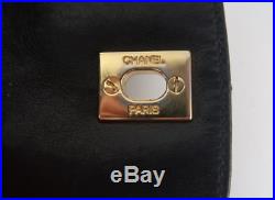 Chanel Belt Bag Black Leather 75 Gold Chain CC Logo Turnlock Waist Fanny Pack