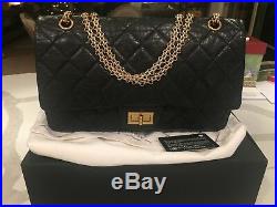 Chanel Black 2.55 Reissue Quilted Classic Gold Leather 227 Jumbo Flap Bag $6700