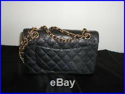 Chanel Black Caviar Small Classic Double Flap Bag with Gold Hardware