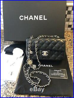 Chanel Black Valentine Bag Limited Mini Cross Body Rectangular Gold Charm Chain