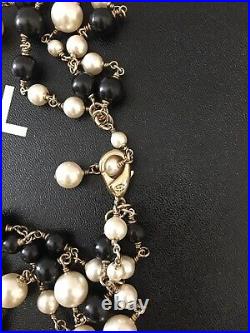 Chanel CC Logo Coco Figurine 3 Strand Pearls Chain Necklace 100th Anniversary