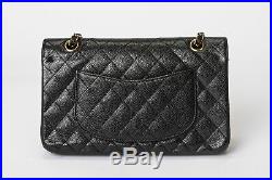 Chanel Classic Flap Black Caviar Leather Gold Tone Hardware Medium Handbag