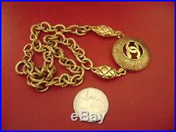 Chanel vintage CC logos pendant chain choker necklace