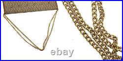 Christian Dior Honey Comb Chain Shoulder Bag Brown Leather Vintage Auth #XX194 Y