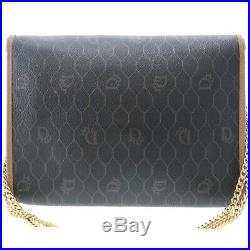 Christian Dior Honey Combo Chain Shoulder Bag Black PVC Leather Auth #AA485 I