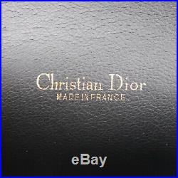 Christian Dior Logos Shoulder Bag Black Leather France Vintage Authentic #Z282 O