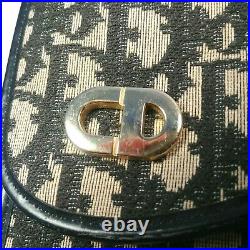 Christian Dior Shoulder Bag with Chain Strap Black & Gold, Leather & Canvas