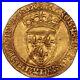 Coin France Charles VI Gold Ecu d'or a la couronne Tours