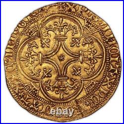 Coin France Charles VI Gold Ecu d'or a la couronne Tours EF