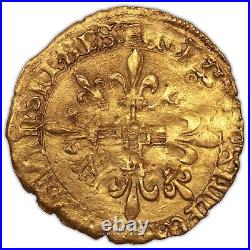 Coin France François I Gold Ecu d'or au soleil Bayonne VF