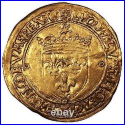 Coin France Louis XII Gold Ecu dor au soleil Dijon Royal coin