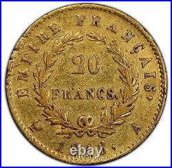 Coin France Napoleon Ier 20 Francs or laureate head Gold 1815 A Paris PCGS