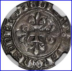 FRANCE Charles VI the Mad (1380-1422) Floret NGC AU DETAILS D-387a (038)
