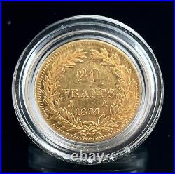 FRANCE, Louis-Philippe, 20 Francs, 1831A, Paris, KM #746.1 Great Condition-Rare