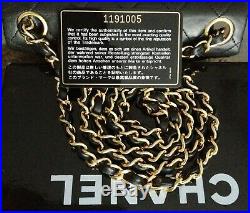 FULL SET CHANEL Black Quilted Lambskin 24K Gold Chain Mini Crossbody Flap Bag