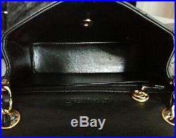 FULL SET CHANEL Black Quilted Lambskin 24K Gold Chain Mini Crossbody Flap Bag