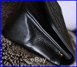FULL SET CHANEL DIANA Black Lambskin Leather 24K Gold Chain Medium Flap Bag