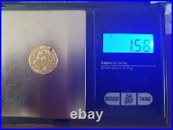 Fine. 900 1866 France Napoleon III Solid Gold 5 Francs Holed coin Fineness. 900