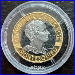 France 10 Francs Epreuve Gold Montesquieu Be Gold 1989 Rare
