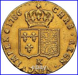 France 1786-I Louis XVI 2 Louis d'or Bordeaux Mint, NGC XF DETAILS LARGE GOLD