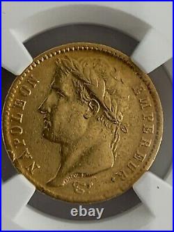 France 1808A 20 Francs Gold KM# 687.1 / F. 515/2 NGC Certified AU 50