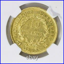 France 1808-M Gold 40 Francs NGC AU Details