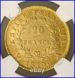 France 1810 A Napoleon Bonaparte 20 francs Gold NGC AU58