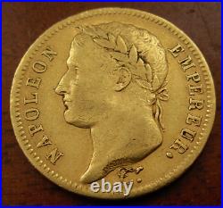 France 1812 A Gold 40 Francs Circulated Napoleon Emperor
