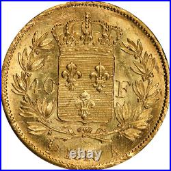 France 1818-A Louis XVIII Gold 40 Francs PCGS MS-62 Gold Shield