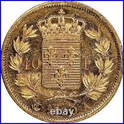 France 1830 A 40 Francs Incuse Letters Gold KM# 721.1 / F545.1 MS 61