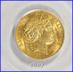 France 1851 A Gold 20 Francs PCGS MS 64 GEM AGW = 0.1866 OZ $888.88