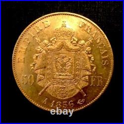 France 1856 A 50 Francs Gold Napoleon III