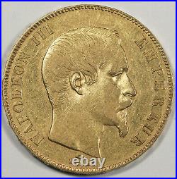 France 1857 A 50 Francs Gold Coin Choice AU Napoleon III KM#785.1 0.4667 Oz AGW