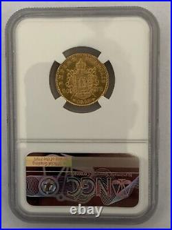 France 1865BB 20 Francs Gold KM# 801.2 / F. 532/12 NGC Certified AU 53