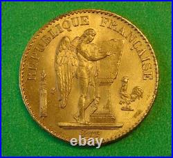 France 1877-a Gold 20 Francs Beautiful Coin