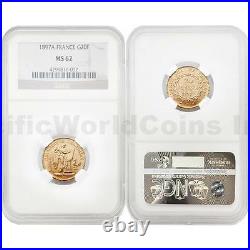 France 1897A 20 Francs Gold NGC MS62 Sku# 4333