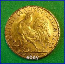 France 1905-a (paris) Gold 20 Francs Coin Third Republic Era