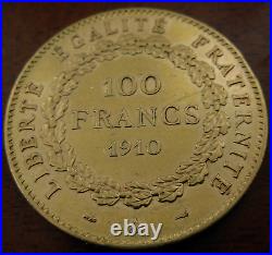 France 1910 A Gold 100 Francs AU Lightly Cleaned Angel