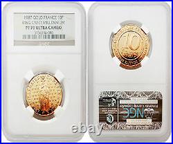 France 1987 King Capet Millennium 10 Francs Gold NGC PF70 ULTRA CAMEO Sku# 3509