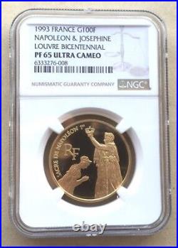 France 1993 Napoleon Crowning 100 Francs NGC Gold Coin, Proof